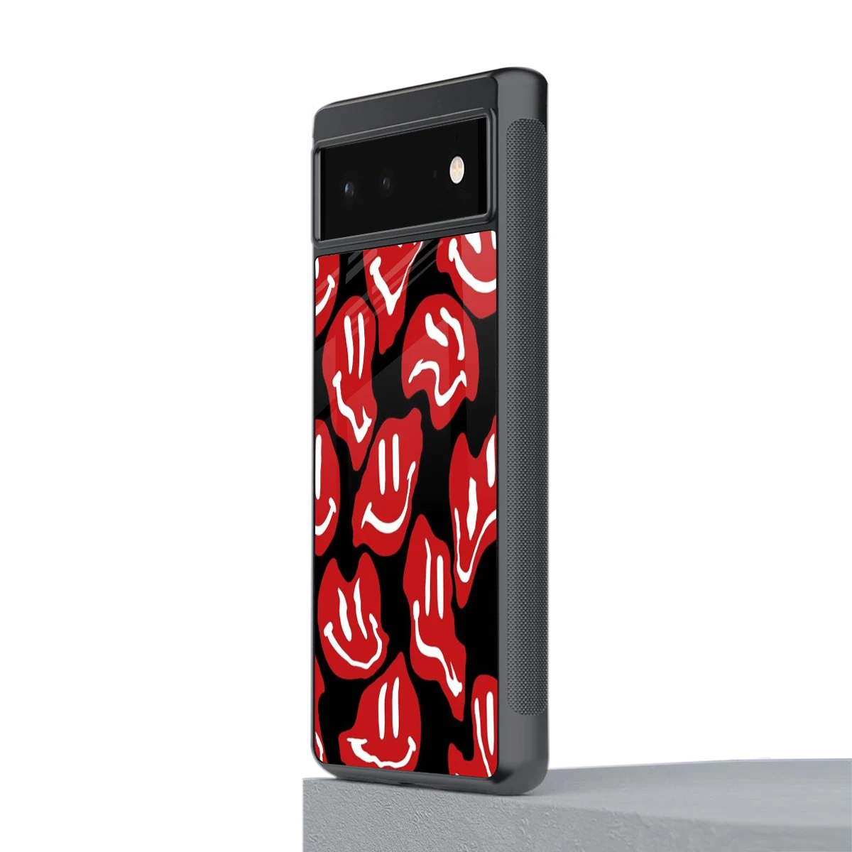 Melting Smiley stylish phone case for google pixel 6 | glossy glass and slim fit