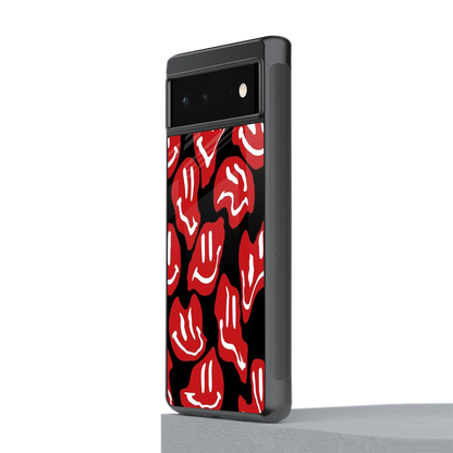 Melting Smiley stylish phone case for google pixel 6 | glossy glass and slim fit