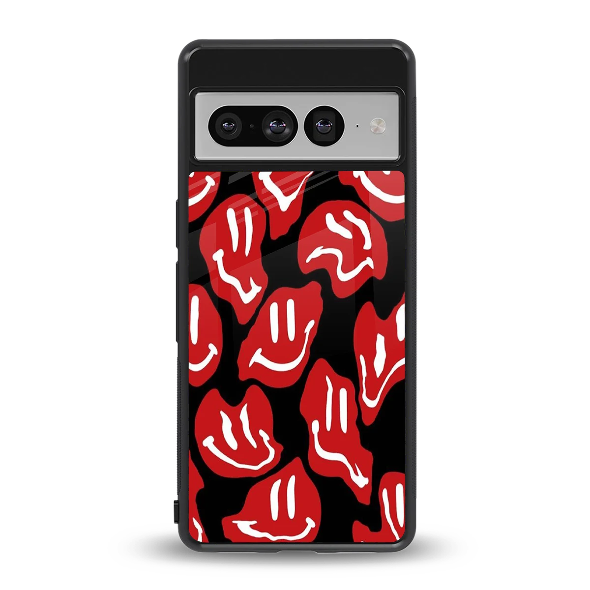 Melting Smiley back phone cover | glass case for google pixel 7 pro
