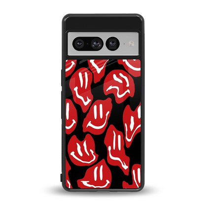 Melting Smiley back phone cover | glass case for google pixel 7 pro