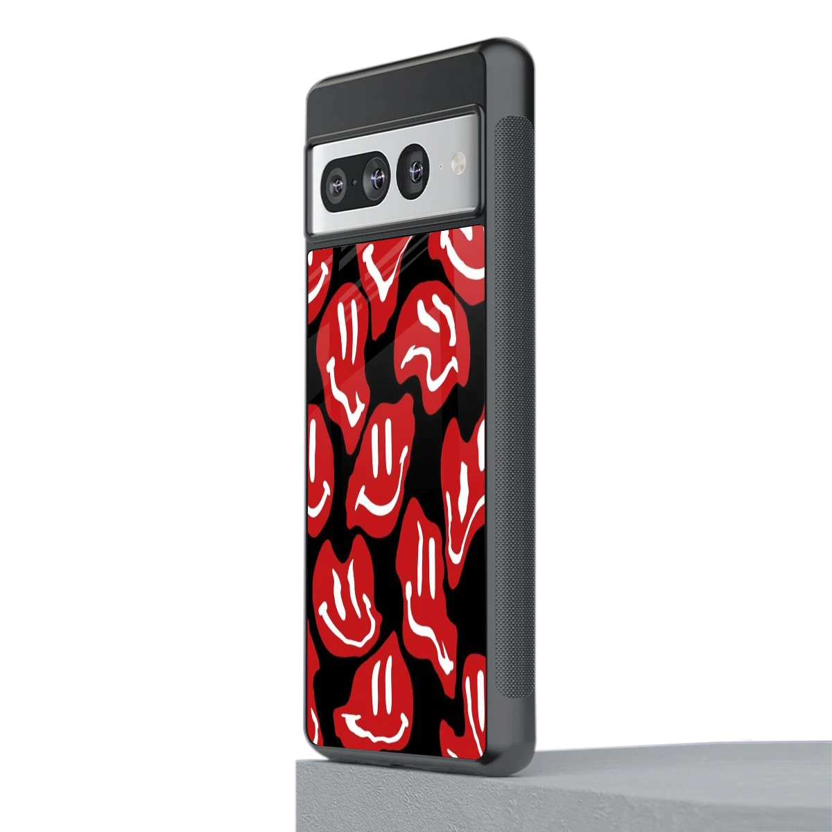 Melting Smiley stylish phone case for google pixel 7 pro | glossy glass and slim fit