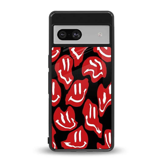 Melting Smiley back phone cover | glass case for google pixel 7a