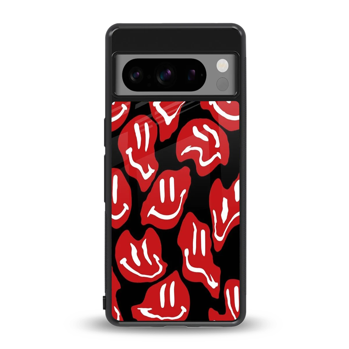 Melting Smiley back phone cover | glass case for google pixel 8 pro