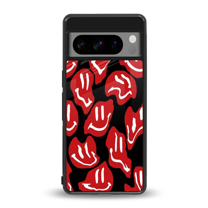 Melting Smiley back phone cover | glass case for google pixel 8 pro