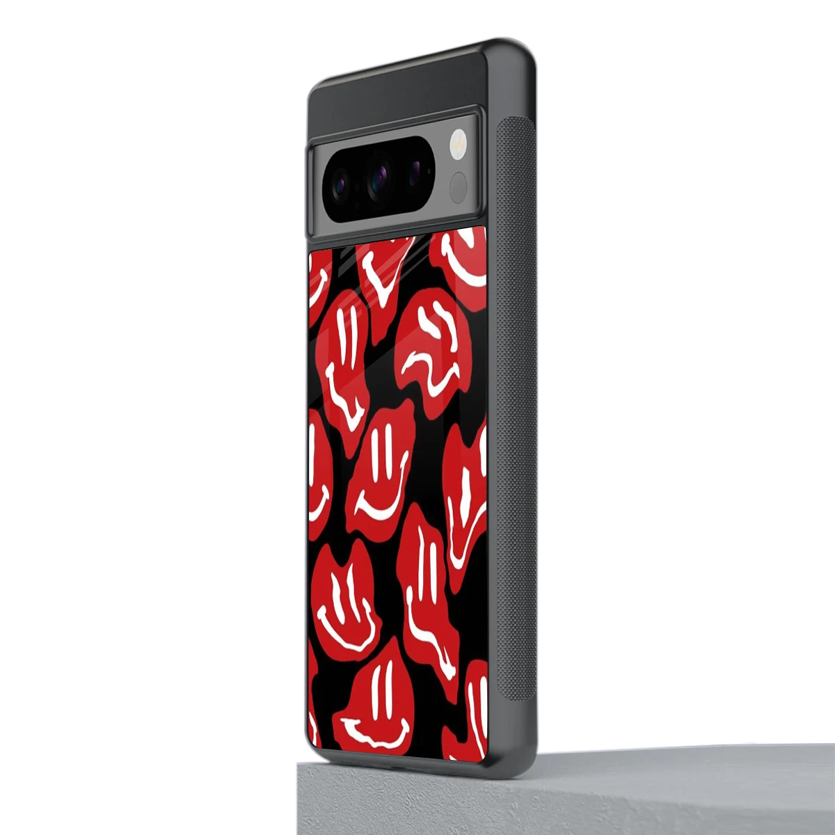 Melting Smiley stylish phone case for google pixel 8 pro | glossy glass and slim fit