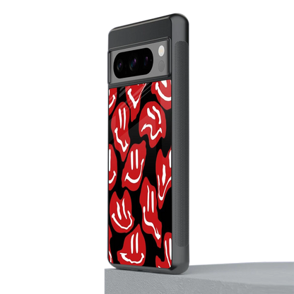 Melting Smiley stylish phone case for google pixel 8 pro | glossy glass and slim fit