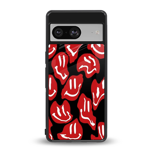Melting Smiley back phone cover | glass case for google pixel 8