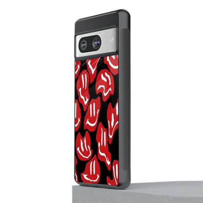 Melting Smiley stylish phone case for google pixel 8 | glossy glass and slim fit