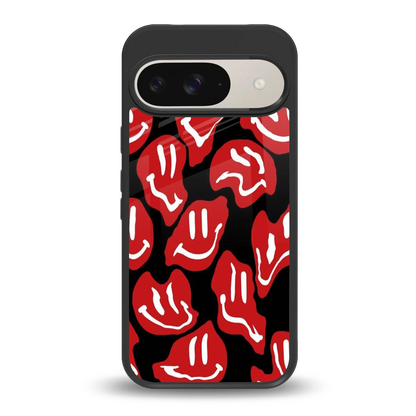 Melting Smiley back phone cover | glass case for google pixel 9