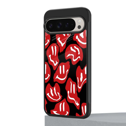 Melting Smiley google pixel 9 pro mobile cover | shockproof glass phone case