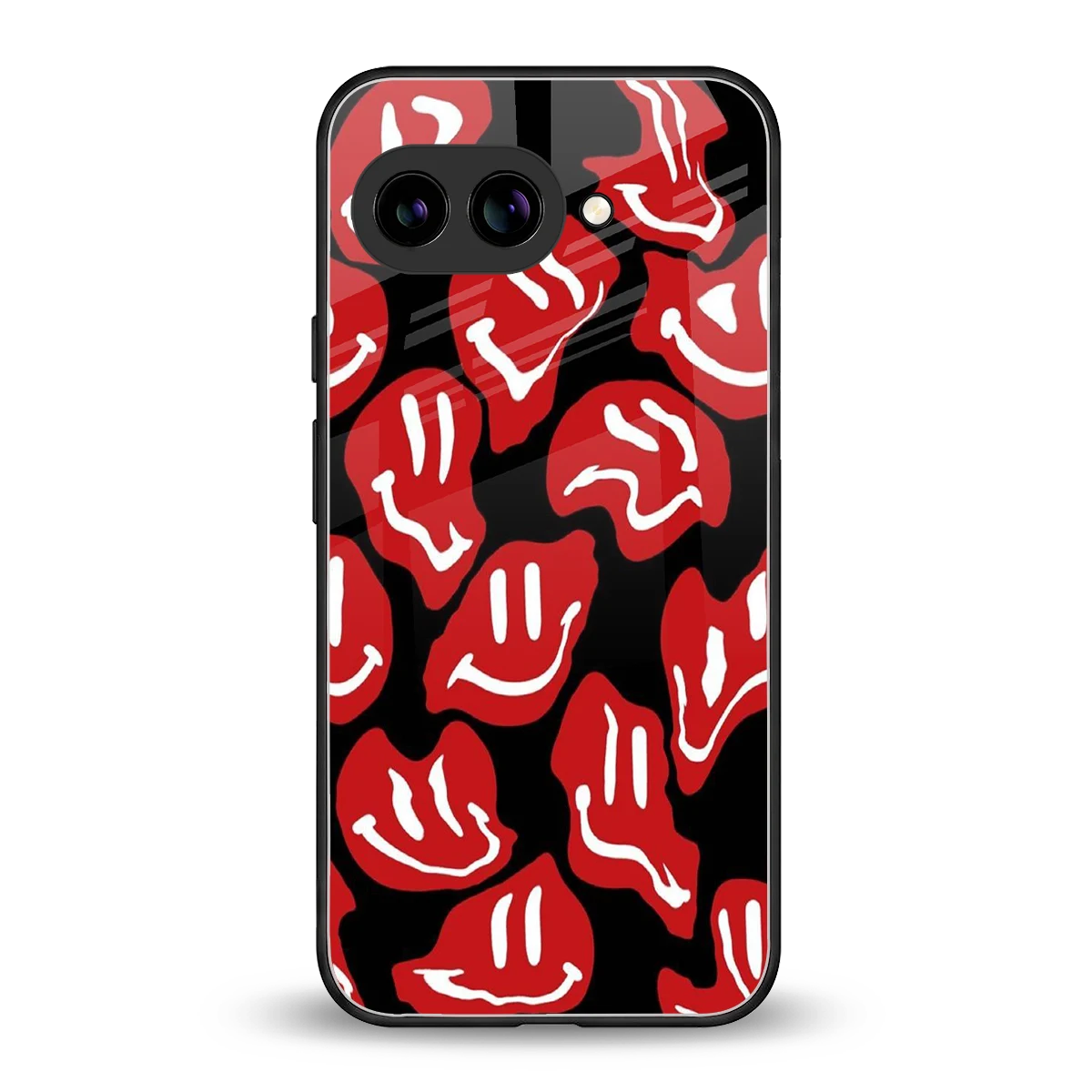 Melting Smiley back phone cover | glass case for google pixel 9a