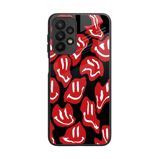 Melting Smiley back phone cover | glass case for samsung galaxy a23