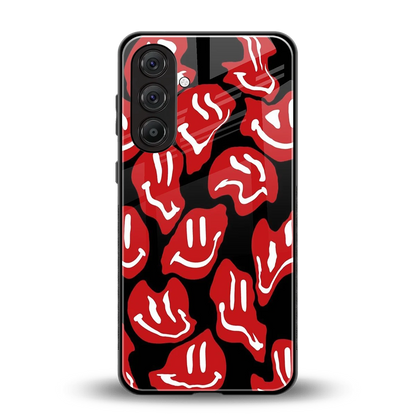 Melting Smiley back phone cover | glass case for samsung galaxy m36 5g