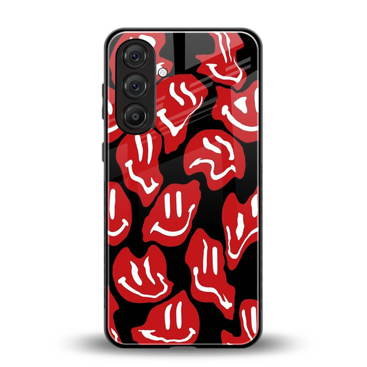 Melting Smiley back phone cover | glass case for samsung galaxy m36 5g
