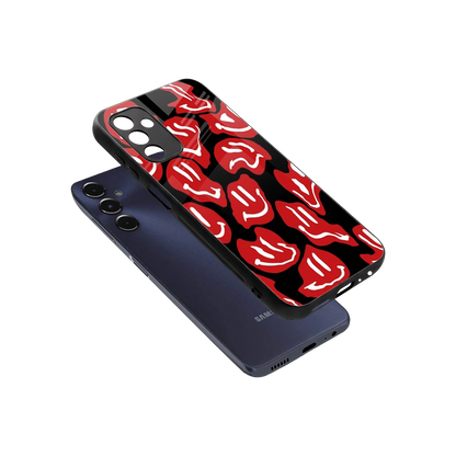 Melting Smiley sleek samsung galaxy m14 5g cover with tempered glass back and TPU edges