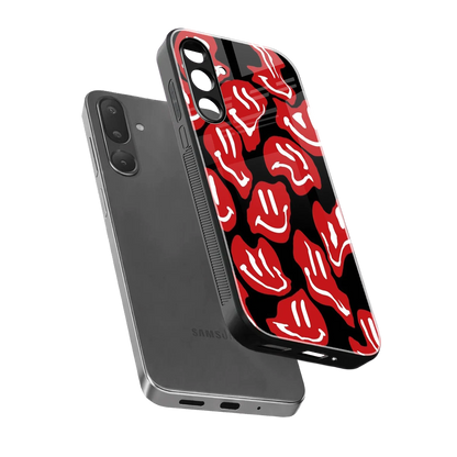 Melting Smiley sleek samsung galaxy m36 5g cover with tempered glass back and TPU edges