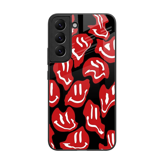 Melting Smiley back phone cover | glass case for samsung galaxy s22