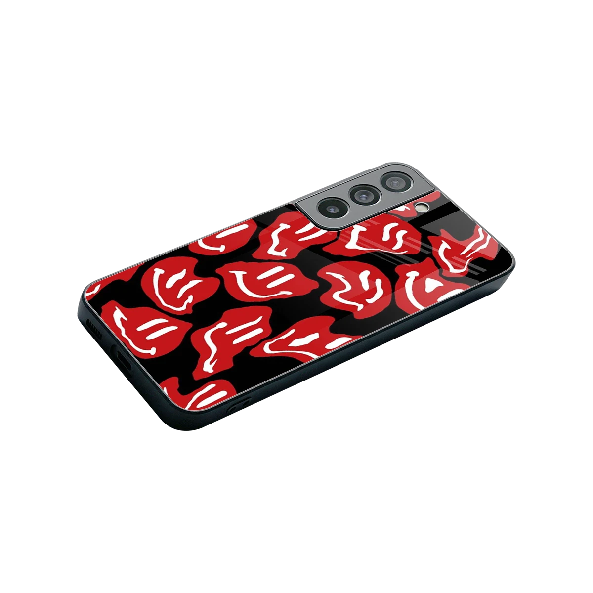 Melting Smiley stylish phone case for samsung galaxy s22 | glossy glass and slim fit