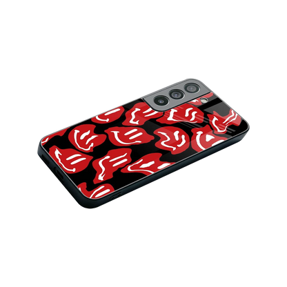 Melting Smiley stylish phone case for samsung galaxy s22 | glossy glass and slim fit