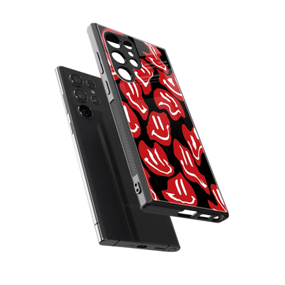 Melting Smiley sleek samsung galaxy s23 ultra cover with tempered glass back and TPU edges