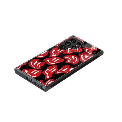 Melting Smiley stylish phone case for samsung galaxy s23 ultra | glossy glass and slim fit