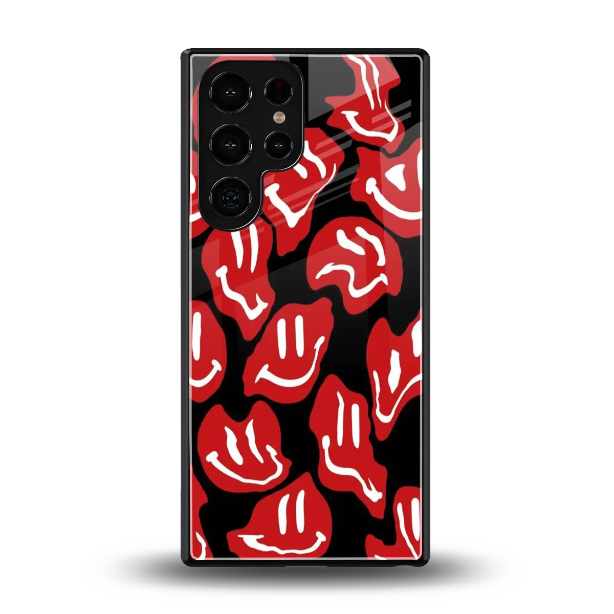 Melting Smiley back phone cover | glass case for samsung galaxy s25 ultra