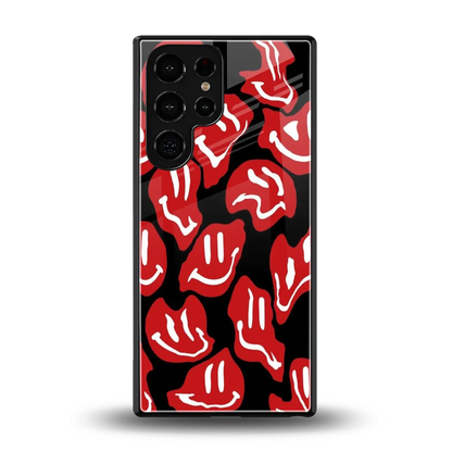 Melting Smiley back phone cover | glass case for samsung galaxy s25 ultra