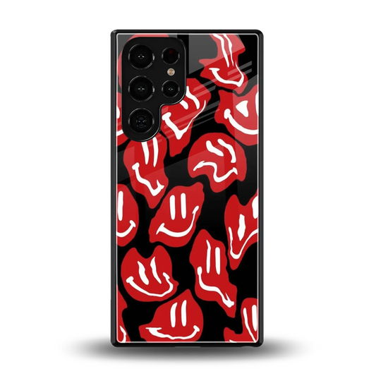 Melting Smiley back phone cover | glass case for samsung galaxy s26 ultra