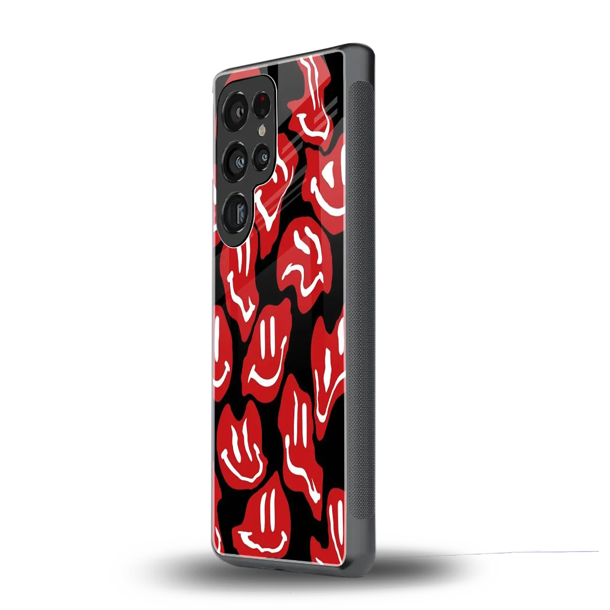 Melting Smiley samsung galaxy s25 ultra mobile cover | shockproof glass phone case