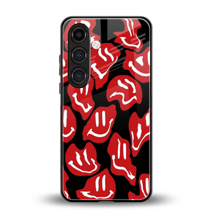 Melting Smiley back phone cover | glass case for samsung galaxy s25