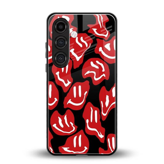 Melting Smiley back phone cover | glass case for samsung galaxy s24