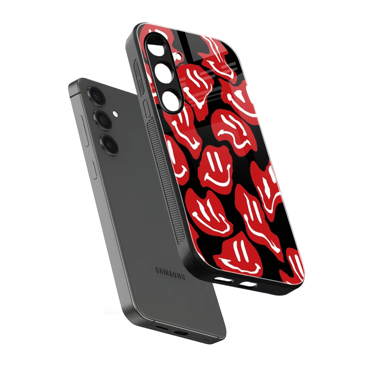 Melting Smiley sleek samsung galaxy s24 plus cover with tempered glass back and TPU edges