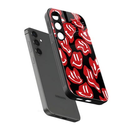 Melting Smiley sleek samsung galaxy s24 plus cover with tempered glass back and TPU edges