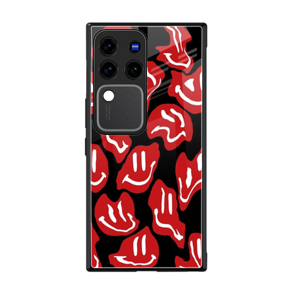 Melting Smiley back phone cover | glass case forvivo v30 pro