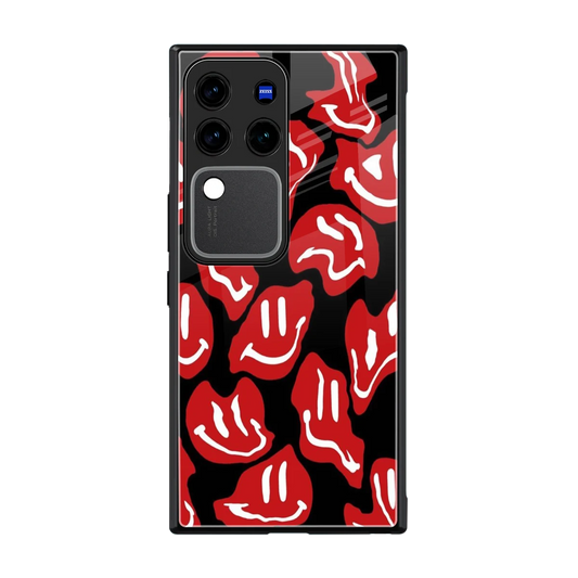 Melting Smiley back phone cover | glass case forvivo v30 pro