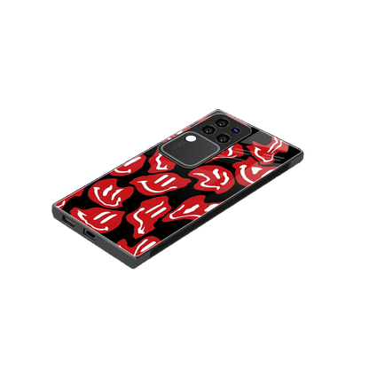Melting Smiley stylish phone case forvivo v30 pro | glossy glass and slim fit