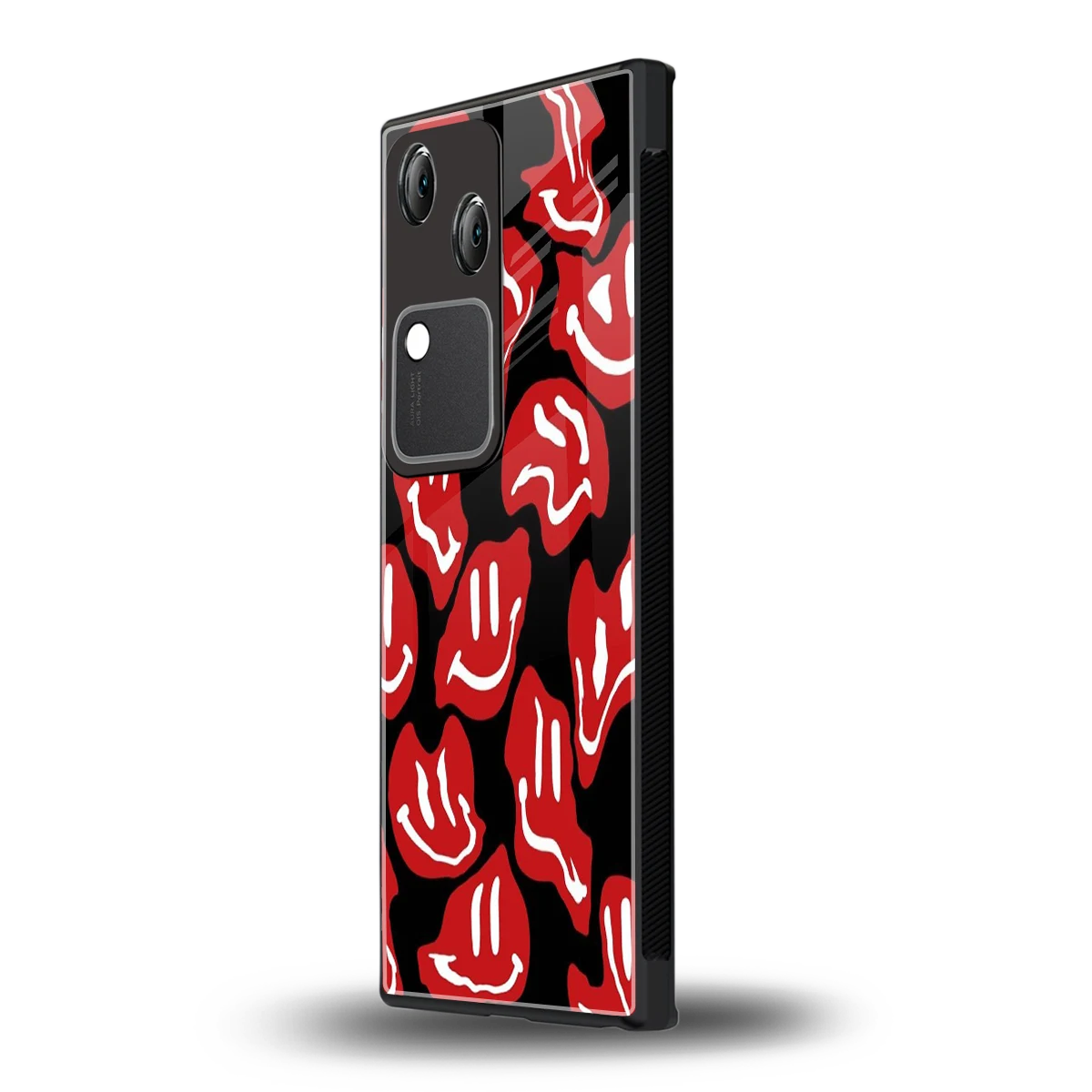 Melting Smiley vivo v30 mobile cover | shockproof glass phone case