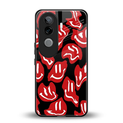 Melting Smiley back phone cover | glass case for vivo v40e