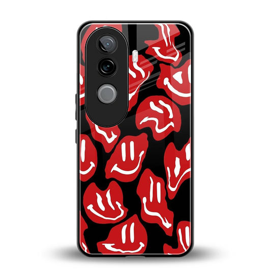 Melting Smiley back phone cover | glass case for vivo v40e