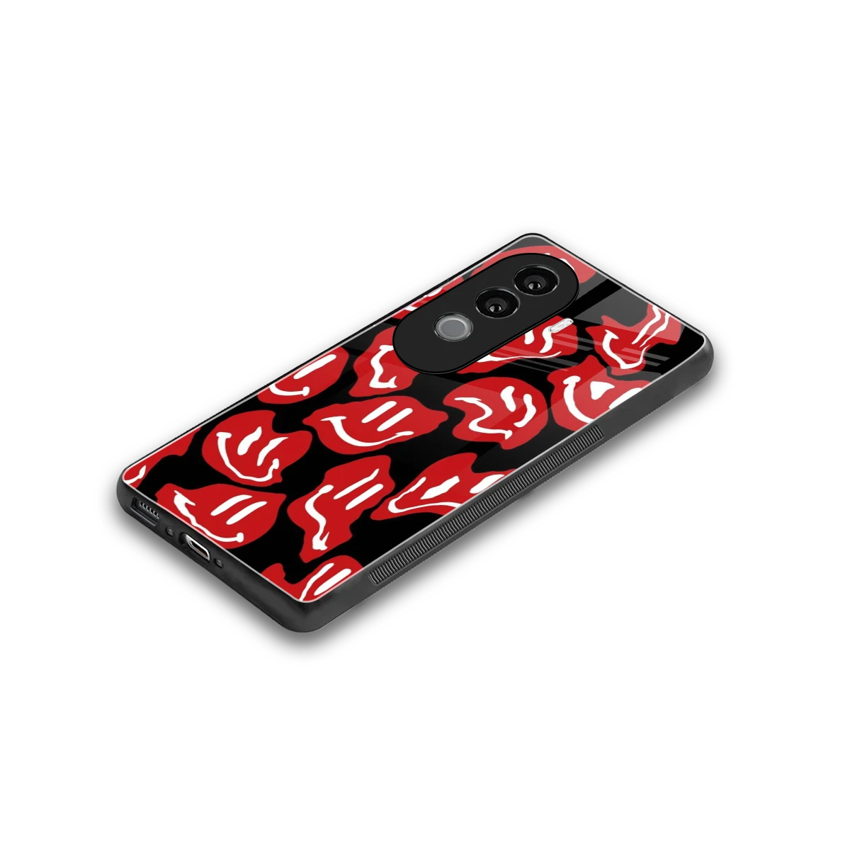 Melting Smiley stylish phone case for vivo v40e | glossy glass and slim fit