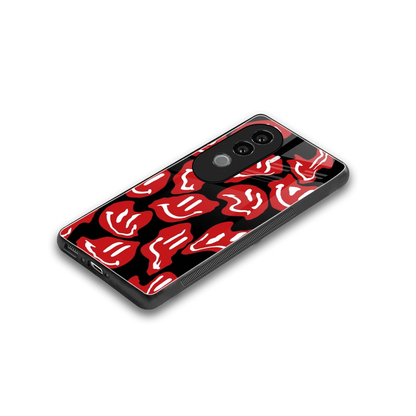 Melting Smiley stylish phone case for vivo v40e | glossy glass and slim fit