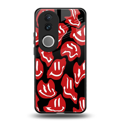 Melting Smiley back phone cover | glass case for vivo v50