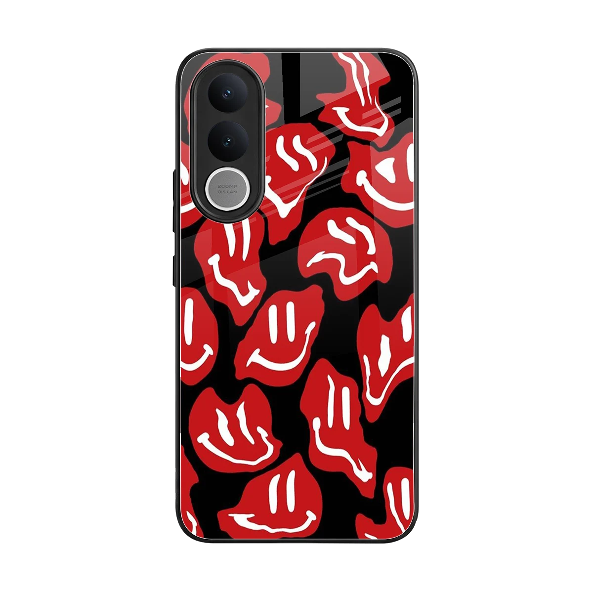 Melting Smiley back phone cover | glass case for vivo v70 fe