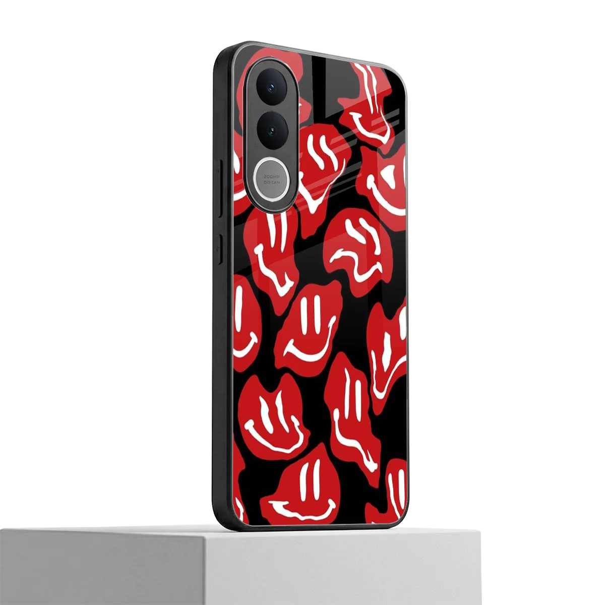 Melting Smiley vivo v70 fe mobile cover | shockproof glass phone case