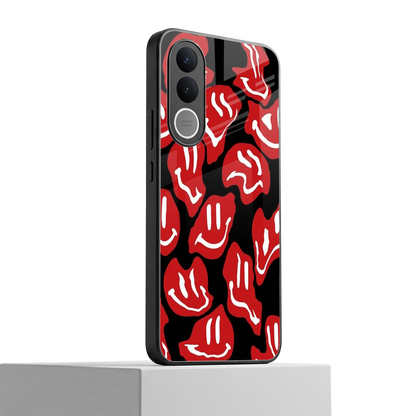 Melting Smiley vivo v70 fe mobile cover | shockproof glass phone case