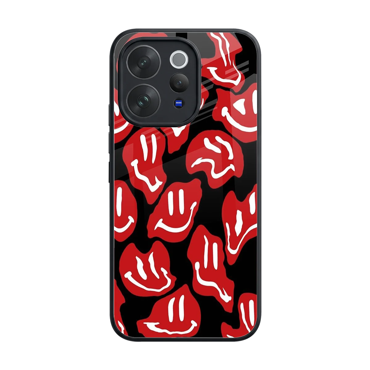 Melting Smiley back phone cover | glass case for vivo v70
