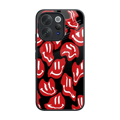 Melting Smiley back phone cover | glass case for vivo v70 elite