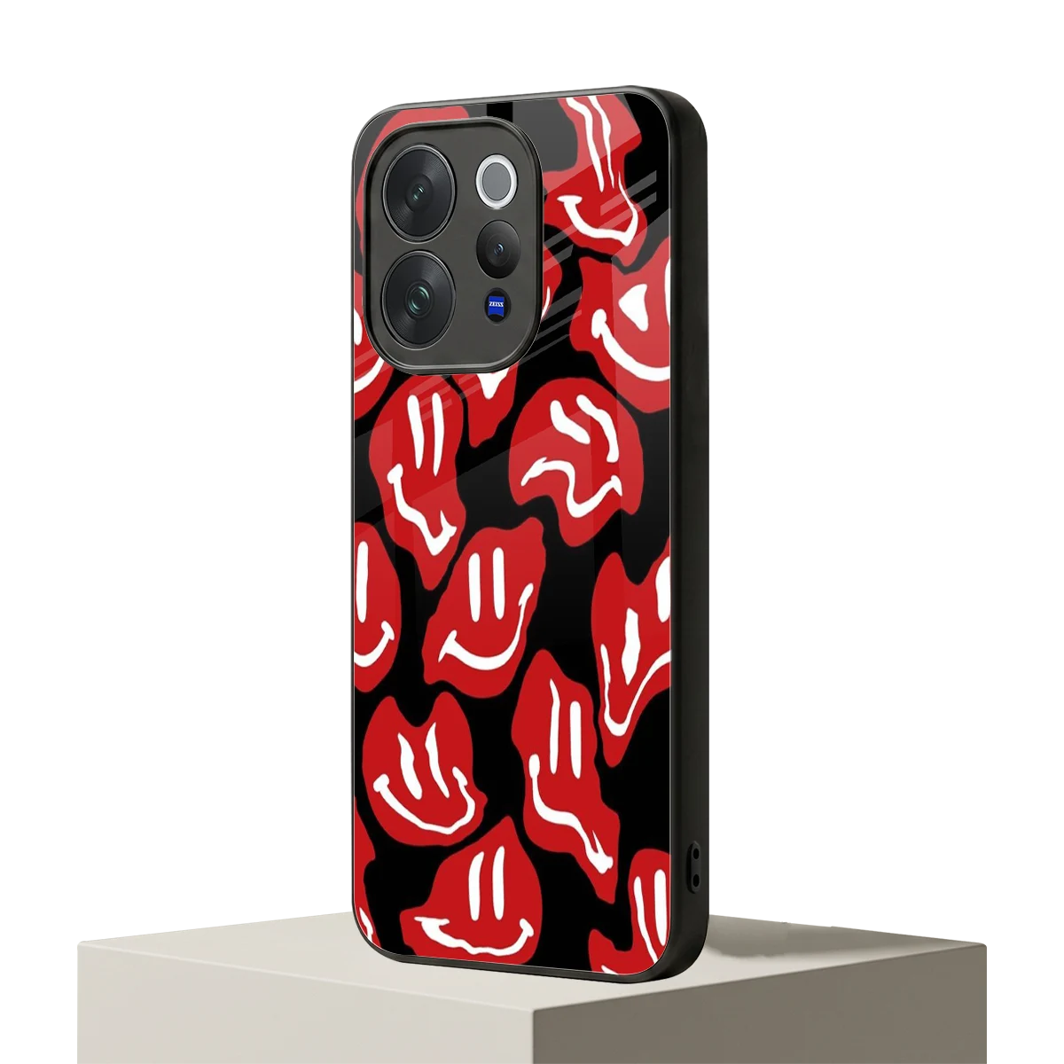 Melting Smiley vivo v70 mobile cover | shockproof glass phone case