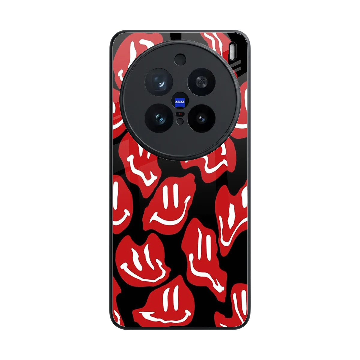 Melting Smiley back phone cover | glass case for vivo x200 pro