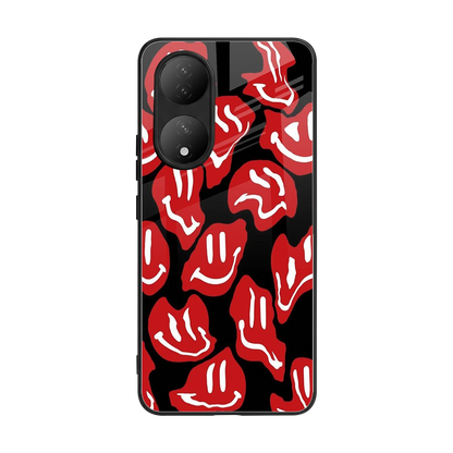 Melting Smiley back phone cover | glass case for Vivo-y100